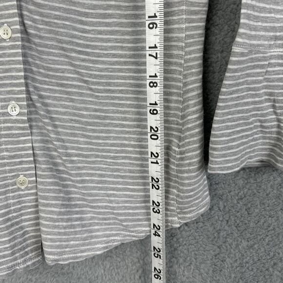 Standard James Perse Sheer Slub Side Panel Shirt Gray White Stripe Size 1 (S) - Picture 5 of 9